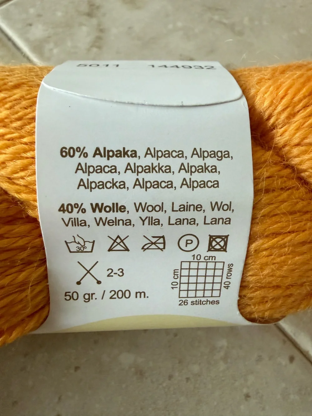 Valentina by Bremont Hand-Dyed Alpaca/Wool Blend Yarn - Orange Yellow 2 Hanks